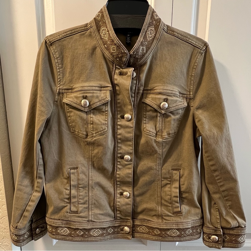 WHBM Jacket. Taupe. Cotton. Sz 10